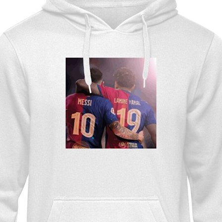 Barn-Hoodie | Myk Hettegenser for Barn Lamine Yamal VS Messi hvit