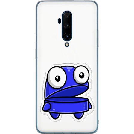 Kompatibel Mobilcover til OnePlus OnePlus 7T Pro Blå tegneseriefigur med åbent udtryk og store øjne i sjov illustration