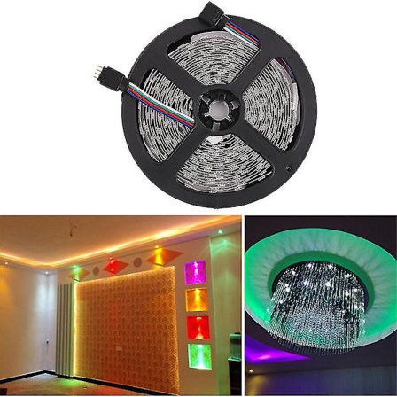5m 5050smd RGB 300LED Lysstripe 44-knapps fjernkontroll 5A strøm