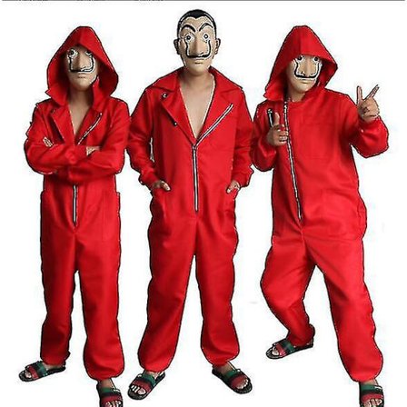 Halloween Cosplay La Casa De Papel kostym med mask