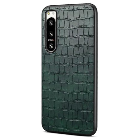 Skal för Sony Xperia 5 IV 5G Krokodiltextur Läder Anti-Rep Baksida