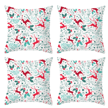 IC 4kpl Joulusohvan Tyynynpäälliset Joulukoristeellinen suojus