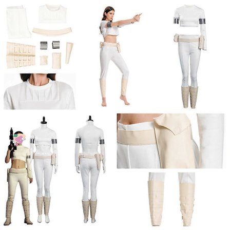 Star Wars Qween Padme Naberrie Amidala Cosplay Deluxe Taistelupuku Halloween