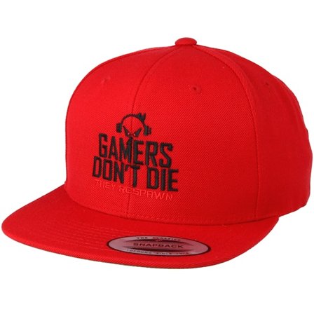 Gamerz - Červená snapback Kšiltovka - Gamers Don't Die Red Snapback @ Hatstore