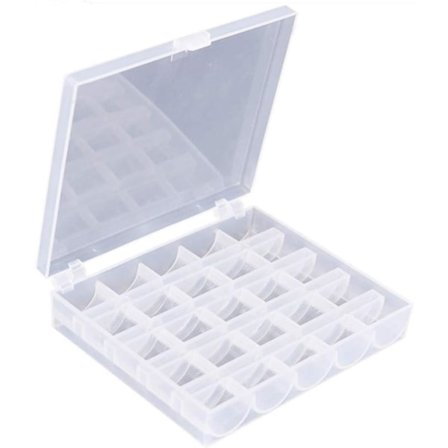 25 roms tomme spoler Spoler Box Organizer Syhantverk Plastväska Case Beholder for symaskinspoler
