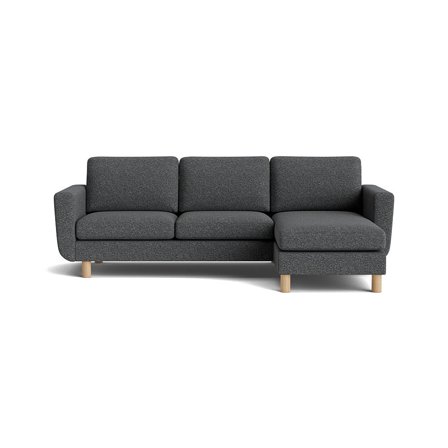 Vendbar Haven Chaiselong Sofa, Puente Grå/Blå - Smal Chaiselong, vendbar - 260x150x86cm - Komfortabel hjørnesofa med smal chaiselong