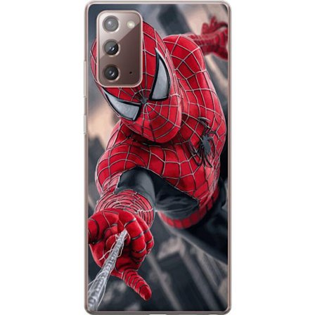 Kompatibelt Mobilskal till Samsung Samsung Galaxy Note20 Dynamisk Spider-Man-illustration i actionperspektiv, superhjältetema med rörelseekonomi och