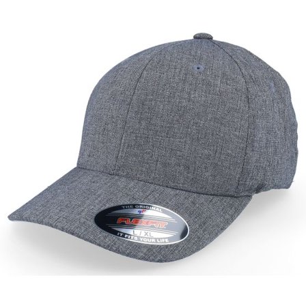 Flexfit - Grå flexfit Keps - Heatherlight Melange Dark Grey Flexfit @ Hatstore