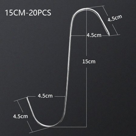 20 stk. S-formede kød kroge i rustfrit stål