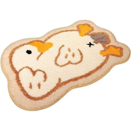 Kreativt tegneserieblomsterprint plys dørrmåtte mikrofiber badeværelsesmåtte absorberende skridsikker brusebad gulvmåtte fodplade gulvmåtte