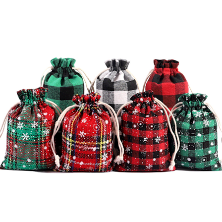 7 stk. julegodisposer med snefnugmønster Buffalo Plaid Fav