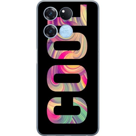 Kompatibelt Mobilskal till OnePlus OnePlus Ace Racing Modern typografisk konst med ordet LOVE i flytande regnbågsfärger mot svart bakgrund med stark