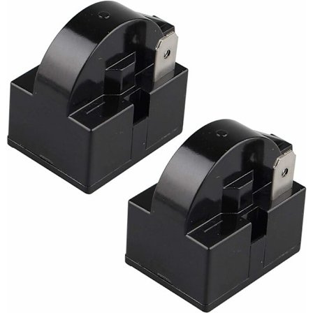 2 stk. PTC Startrelæ 15 Ohm 220V Single Pin PTC Starterrelæ til Køleskab Fryser og Kompressor Sort(1 Fod)