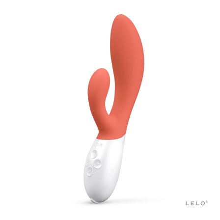Ina 3 Rabbit Vibrator - Coral - Vuxen.se - Rabbitdildo, dildo med klitorsstimulans, vibrerande dildo