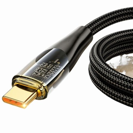 Typ C Laddningskabel Mobiltelefon Laddningskabel SVART 2