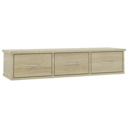 Vidaxl Väggmonterade Lådor Sonoma-ek 88x26x18,5 Cm Spånskiva Brun
