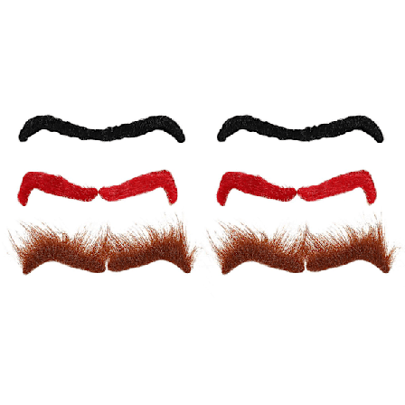 6 par Halloween-festlige Falske Øjenbryn Sjove Fest Falske Øjenbryn Cosplay Øjenbryn Som Vist 7X5cm_yux