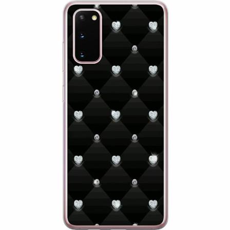 Samsung Galaxy S20 Genomskinligt Skal Bling Heart