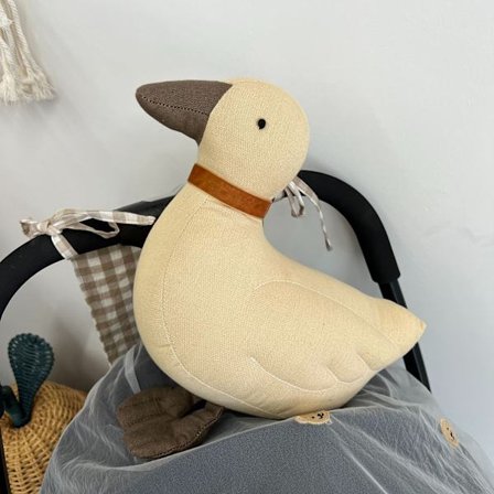 Anka Bomuldspude Fyldt Dyr Sød Værelse Dekoreret Dukke Kram Blød Ankelegetøj Til Børn Brun