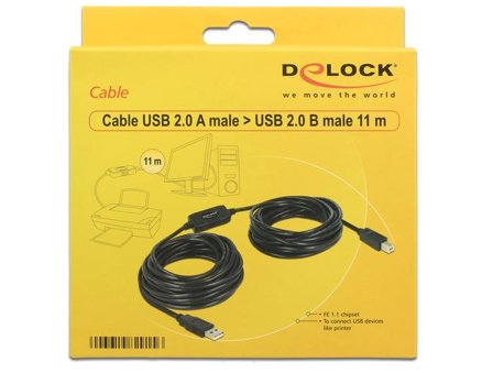 Delock USB-kabel - USB-type B til USB - 11 m