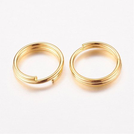 10 gr.(Drygt120 st)10 mm. Guldpläterade dubbla säkerhetsringar