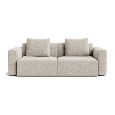 Como XL 2 personers sofa - Genesis Grå/Beige - 224x100x83cm med ekstra ryghynder - Håndlavet komfortabel 2-personers sofa til mindre hjem