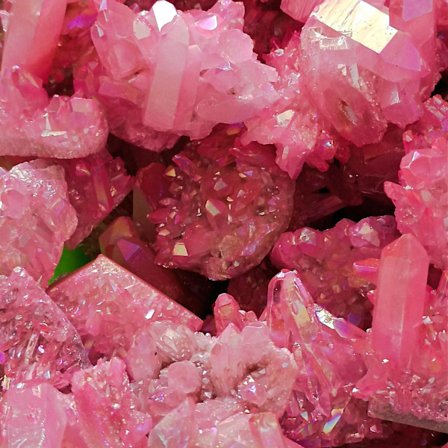 1 stk Rosa Flamme Aura Kvarts Krystallklynge Prøve