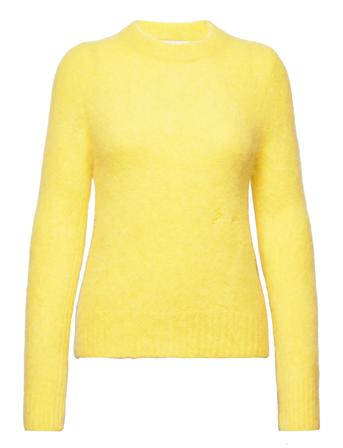 Brushed Aplaca O-Neck Pulllover Gul Ganni