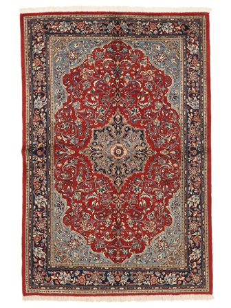 Sarouk Fine Rug Hand Knotted 138X202 Dark Red/Brown Persia/Iran