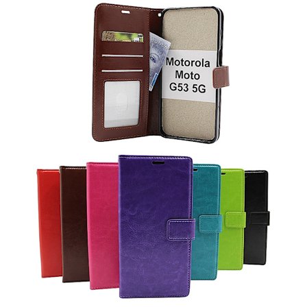 Crazy Horse Wallet Motorola Moto G53 5G Svart