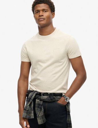 Superdry Vintage Logo Emb Tee - Cream - L