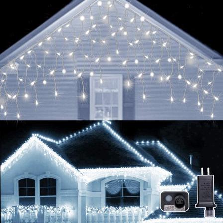 400led 33ft Christmas Icicle Lights Utomhus Droppande Ljus