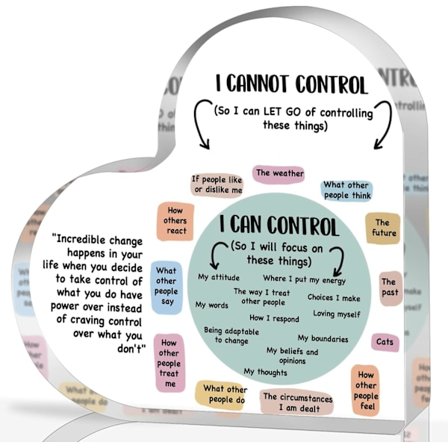 Meditationsdekorationer til psykoterapi - Akryl hjerteformet ornament (en god gaveidé)