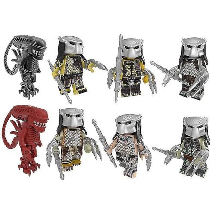 8pc Predator Alien Assembled Building Block Minifigures Educational Children's Toy