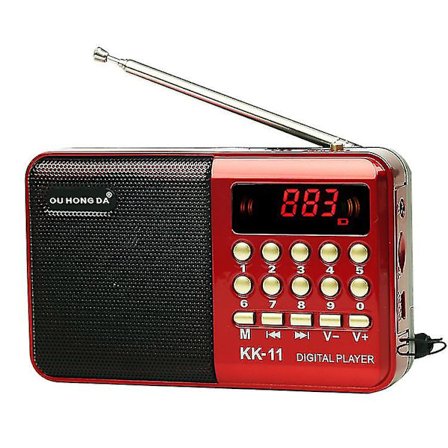 K11 Fm Genopladelig Mini Radio Bærbar Digital Fm Sd-kort Mp3-afspiller Usb-højttaler