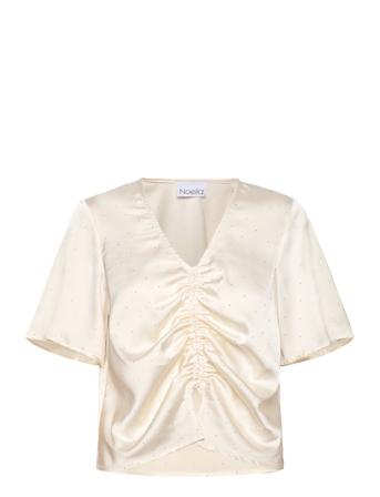 Serafina Ss Blouse Tops Blouses Short-sleeved Cream Noella