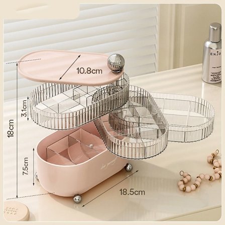 Makeup Organizer Kosmetisk Opbevaringsboks PINK 4 LAG 4 LAG
