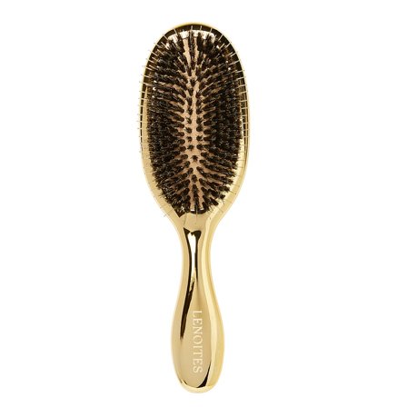 Lenoites Hair Brush Wild Boar with Cleaner Tool Gold, Hår, Hårbørster, Børster Med Vildsvinehår