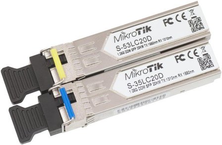 MikroTik SFP Pair, 1.25G SM 20km (T1310nm/R1550nm) + (T1550nm/R1310)