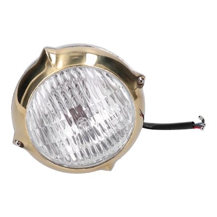 4 tuuman 12V moottoripyörän ajovalot pyöreä kirkas linssi kultainen kiillotettu kehys hopeinen pohjakansi universaali retro moottoripyörät