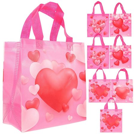8 stk Luksuriøse gaveposer Non-woven stoffposer Gaveinnpakning Stoffvesker Tomme poser til Valentinsdag-FX-
