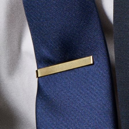 Pasador de corbata de 4 cm en tono dorado mate para hombres - Pasadores de corbatas para corbatas estrechas