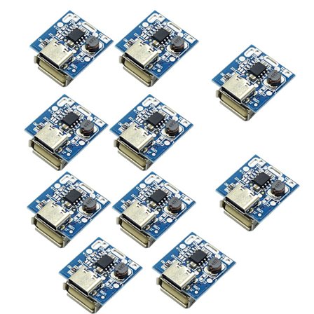 10 stk 5V litiumbatteriladerkort Step Up-modul med overlading