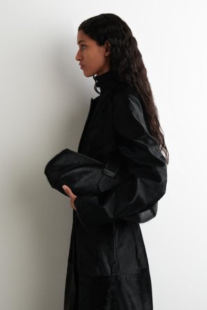 COS Women's Belted Clutch Bag - Pony Hair-Effect Leather in Black