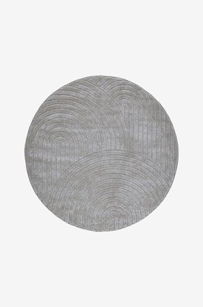 KM Home - Luvtæppe Genova Zen rund - Grå - Fladvævede tæpper - 160 - Fra Homeroom