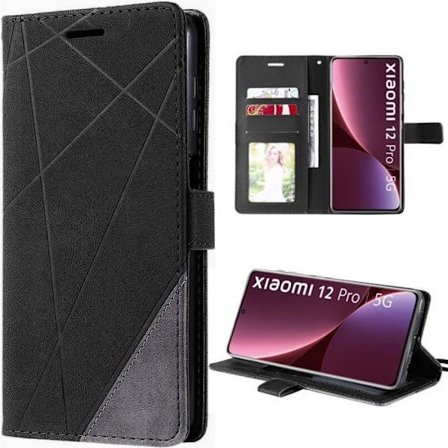 Plånboksfodral för Xiaomi 12 Pro - Svart - Rep resistant - Stötsäker