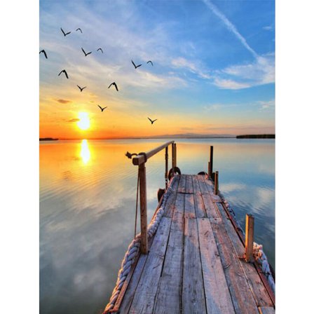 30x40cm 5D DIY Diamantmaleri Sæt til Voksne og Børn - Strand