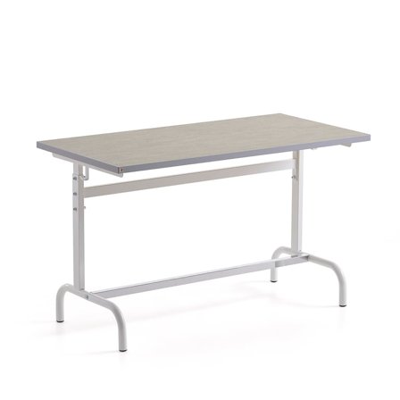 School desk 184, sound-absorbing linoleum, white/grey