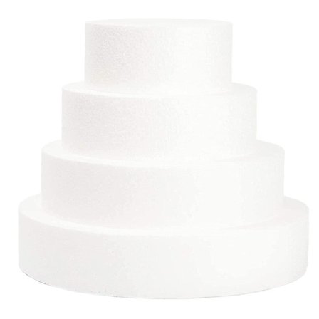 4-pakkaus kokoelma Tekokakku Monitoiminen Kakkumalli Uudelleenkäytettävä Kakkumalli Juhlatarvikkeet (25X25X5CM, Valkoinen)