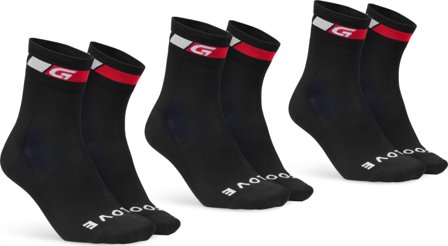 GripGrab Classic Regular Cut Sock 3PACK Unisex workout socks Black 38-41